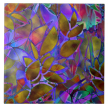 Tile Floral Abstract Glas in lood