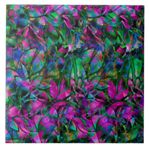 Tile Floral Abstract Glas in lood Tegeltje