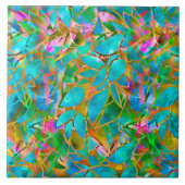 Tile Floral Abstract Glas in lood Tegeltje (Voorkant)