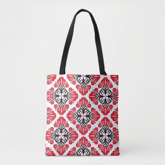 Tile floral pattern. Folk art bloom.  Tote Bag (Voorkant)