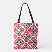 Tile floral pattern. Folk art bloom.  Tote Bag (Achterkant)