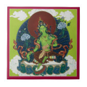 TILE - Green Tara, het beroemdste Vrouw Boeddha Tegeltje (Voorkant)