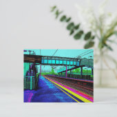 Tile Hill Treinstation in Pop Art Stijl Briefkaart (Staand voorkant)