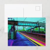 Tile Hill Treinstation in Pop Art Stijl Briefkaart (Voorkant / Achterkant)