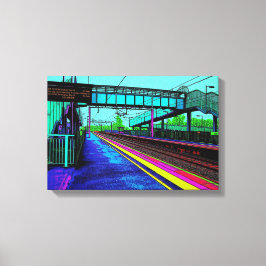Tile Hill Treinstation in Pop Art Stijl Canvas Afdruk