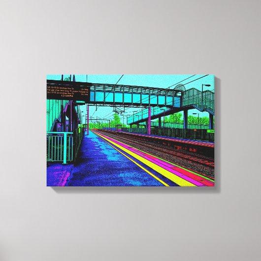 Tile Hill Treinstation in Pop Art Stijl Canvas Afdruk (Voorkant)