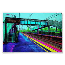 Tile Hill Treinstation in Pop Art Stijl Foto Afdruk