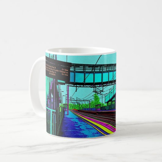 Tile Hill Treinstation in Pop Art Stijl Koffiemok (Voorkant links)