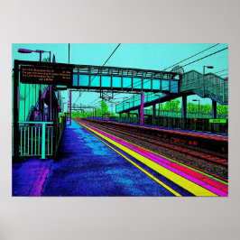 Tile Hill Treinstation in Pop Art Stijl Poster