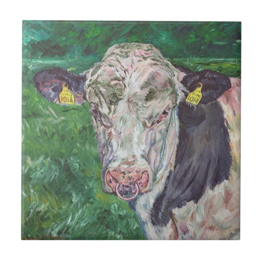 Tile - Irish Friesian Bull Tegeltje (Voorkant)