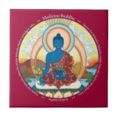 Tile - Medicine Buddha met Mantra Tegeltje (Voorkant)