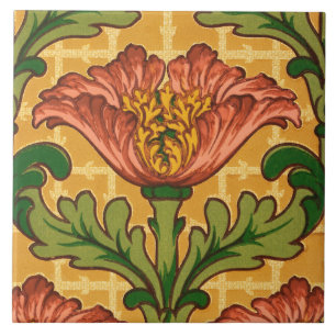 Tile met het ontwerp van 1906-7 Kunstlappen en Kun Tegeltje