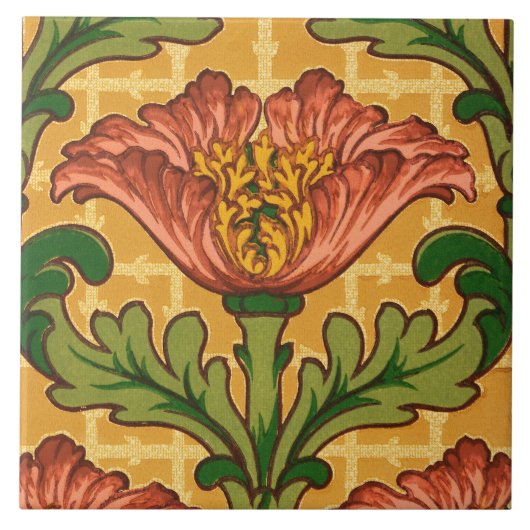 Tile met het ontwerp van 1906-7 Kunstlappen en Kun Tegeltje (Voorkant)