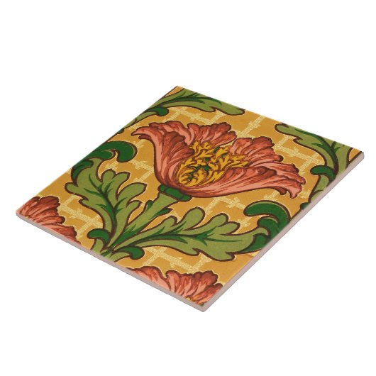 Tile met het ontwerp van 1906-7 Kunstlappen en Kun Tegeltje (Zijkant)