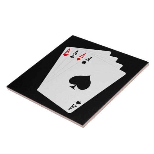Tile met vier Aces Tegeltje (Zijkant)