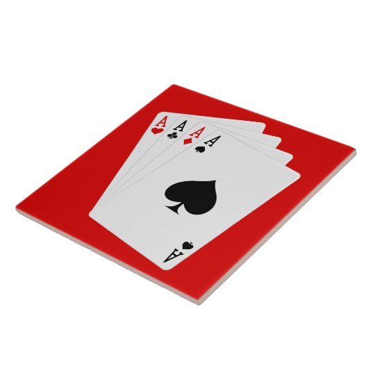 Tile met vier Aces Tegeltje (Zijkant)