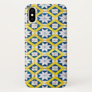 Tile Mosaic Flower Pattern Yellow Blue Case-Mate iPhone Case