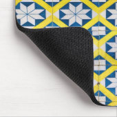 Tile Mosaic Flower Pattern Yellow Blue Muismat (Hoek)
