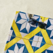 Tile Mosaic Flower Pattern Yellow Blue Strandlaken (In situ)