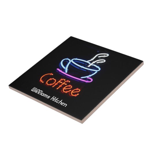 Tile Neon Coffee Sign Tegeltje (Zijkant)