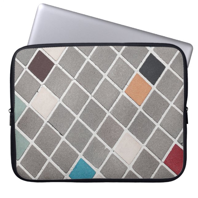 Tile neopreen laptophoes van 15 inch laptop sleeve (Voorkant)