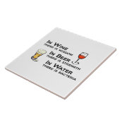 Tile of Trivet met humor van wijn en bier Tegeltje (Zijkant)