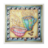 TILE, ONDERZETTER - COOL BEANS! KOFFIE ART TEGELTJE (Voorkant)