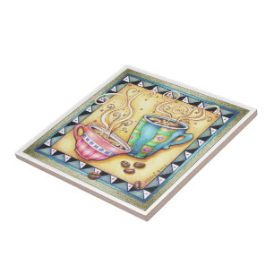 TILE, ONDERZETTER - COOL BEANS! KOFFIE ART TEGELTJE