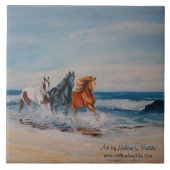 Tile, paarden in het Surf Tegeltje (Voorkant)