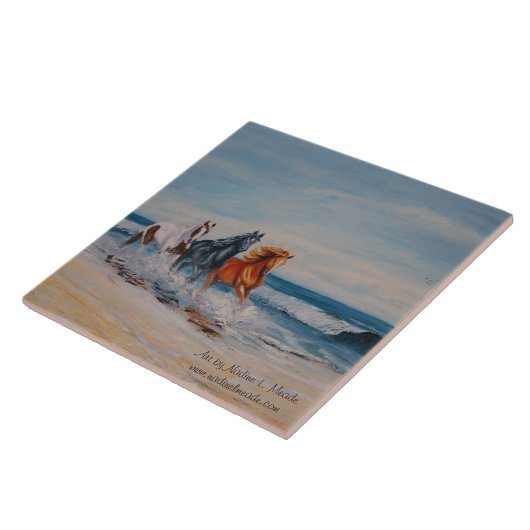 Tile, paarden in het Surf Tegeltje (Zijkant)