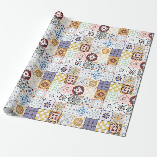 Tile Patroon Cadeaupapier (Uitgerold)
