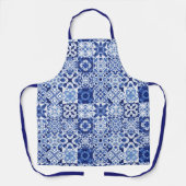 Tile Pattern Blue White Waterverf Schort (Voorkant)