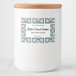 Tile Pattern Custom Food Container Label Set Voedselcontainer Etiket