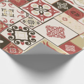 Tile PATTERN uit marsala-brown-beige stijl Morocc Cadeaupapier (Hoek)