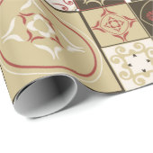 Tile PATTERN uit marsala-brown-beige stijl Morocc Cadeaupapier (Rol Hoek)