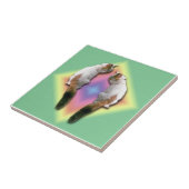 Tile - Regenboogdiamant met katten Tegeltje (Zijkant)