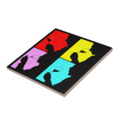 Tile retro Bold Quad pop art Wine Tasting Trivet Tegeltje (Zijkant)