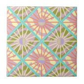 Tile Retro Colorful Atomic Era Starburst Tegeltje (Voorkant)