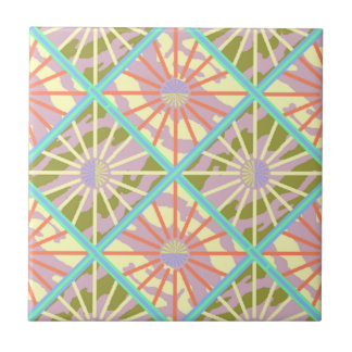 Tile Retro Colorful Atomic Era Starburst Tegeltje