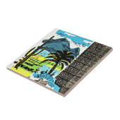 Tile  Retro desert Arizona saguaro Cactus Tegeltje (Zijkant)