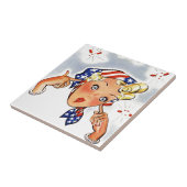 Tile Retro  Firecracker Lady Pop Art Tegeltje (Zijkant)