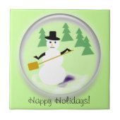 Tile - Snowman Wereldbol Tegeltje (Voorkant)