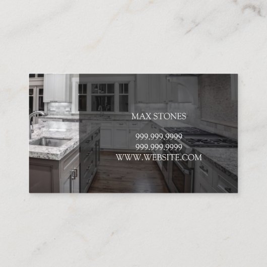 Tile Stone Granite Marble Construction Business Bu Visitekaartje (Achterkant)