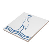  Tile Trivet Blue Heron Zee Water Bird Tegeltje (Zijkant)