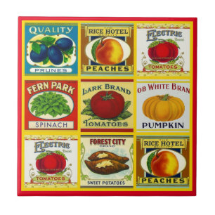 Tile Trivet  Kitchen Canned Goods Labels Tegeltje