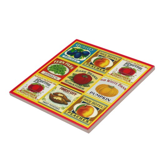 Tile Trivet  Kitchen Canned Goods Labels Tegeltje (Zijkant)