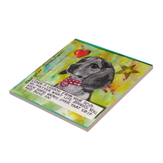 TILE, TRIVET - LEREN EEN LESSON VAN UW DOG. TEGELTJE (Zijkant)