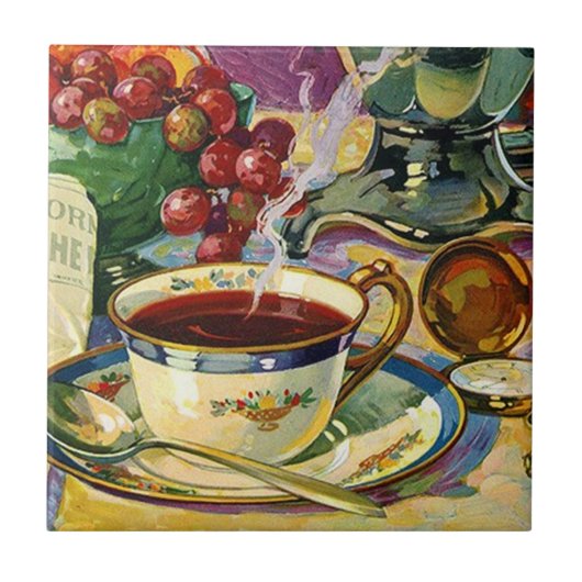  Tile Trivet still Life Morning Coffee Tegeltje (Voorkant)