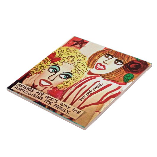 Tile-trivet-wall kunst tegeltje (Zijkant)