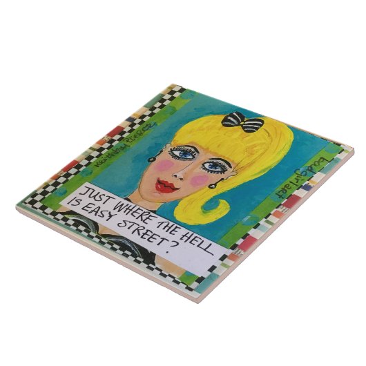 Tile-trivet-wall kunst tegeltje (Zijkant)